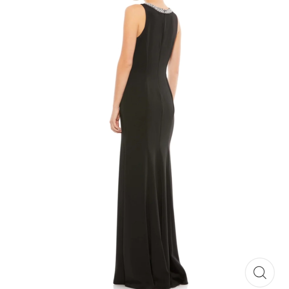 Mac Duggal Embellished Neck Trumpet Gown Black Size 14 - Picture 4 of 10